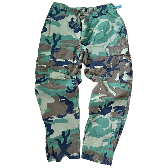Vintage 90’s US Army Camo Cargo Pants Adjustable - Picture 1 of 7